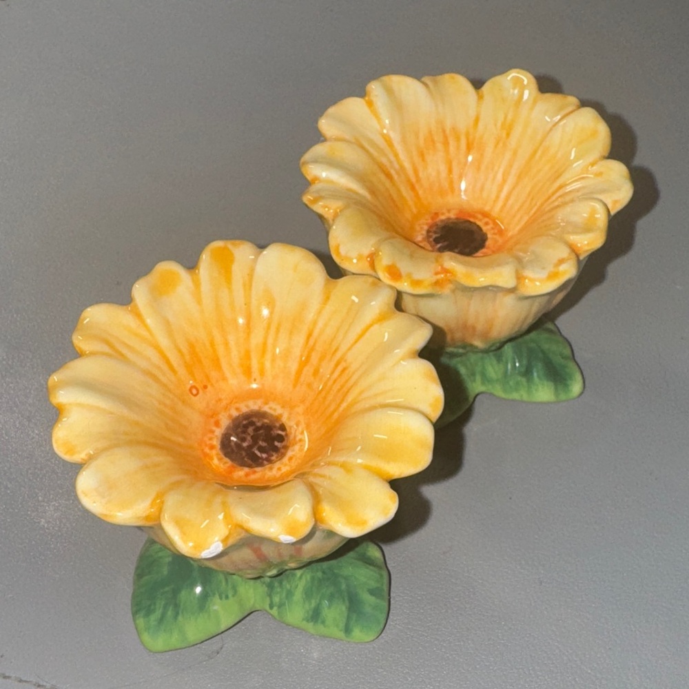 Yellow Flower Shaped decor/ candle holder